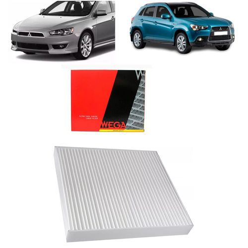 FILTRO DE AR DA CABINE S10 2.4 2.8 2012 A 2023 LANCER 2.0 2011 A 2023 PAJERO SPORT 2.4 2018 A 2023 SEM CARVAO WEGA