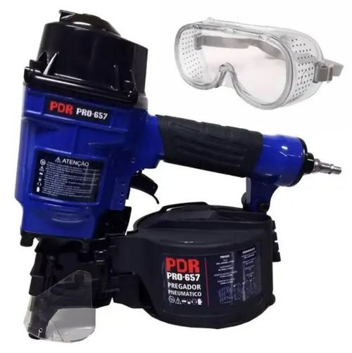 Pregador Pneumático 32 a 57mm PRO-657 1/4" + Óculos de Proteção PDR