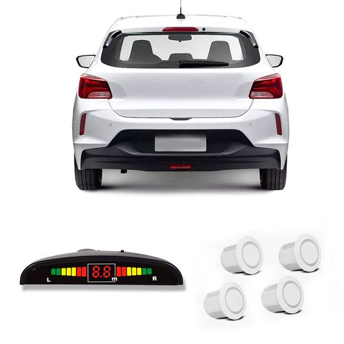 Sensor de Estacionamento Ré 4 Pontos Branco Roadstar RS104BR