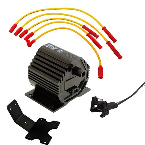Cabo de vela de silicone 10.4mm COM pino p/ Fusca e derivados c/ motor a ar + Bobina de ignição de alta performance X-FORCE 60.000 volts Conector Mi