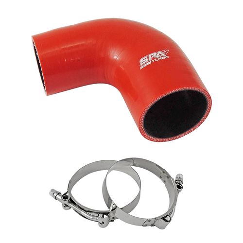 Mangueira de Pressurização de Silicone SPA 90° com Redução 2 1/2"" x 2"" x 100mm - Spa Turbo - Unidade - Veículos Leves e Pesados