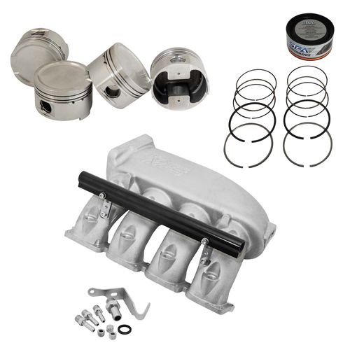 COLETOR ADMISSÃO PLENUM ALUMÍNIO FUNDIDO JATEADO (TRANSVERSAL) TBI LADO ESQUERDO / 4 BICOS / TBI ORIGINAL + KIT PISTÃO - VW GOLF - AUDI A3/S3 1.8 20V