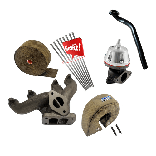 COLETOR ESCAPE TURBO VW AP 8V PULSATIVO NO FAROL - T3 + FITA TÉRMICA + capa T3 + Saída Escape + MCSi