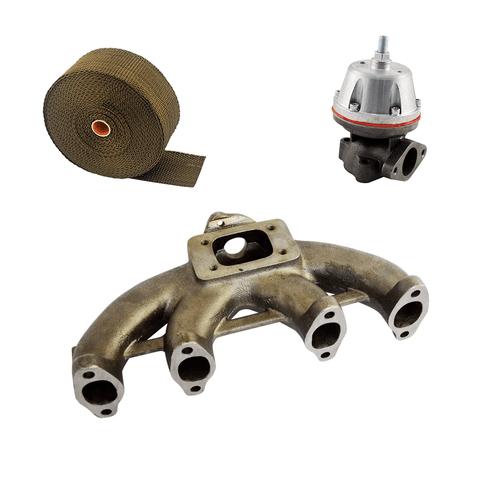 Coletor de escape para turbo VW AP 8V monofluxo + FITA TÉRMICA TITANIUM + WASTEGATE MCSL SR2 BOOSTER