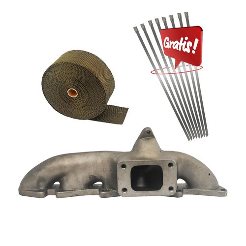 COLETOR DE ESCAPE PARA TURBO FIAT FIVETECH V2 + FITA TÉRMICA TITANIUM SPA 2" x 10m