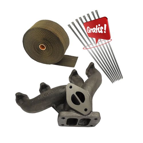 COLETOR DE ESCAPE PARA TURBO VW AP 8V PULSATIVO NO FAROL - T3 + FITA TÉRMICA TITANIUM SPA 2 pol x10M (TMW01V2-ACTERSFT15-EXBZPS02-8)