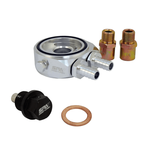 BUJÃO CARTER MAGNÉTICO SPA M14 X 1.5 PRETO + Kit flange circulação óleo VW / FIAT / FORD / PEUGEOT