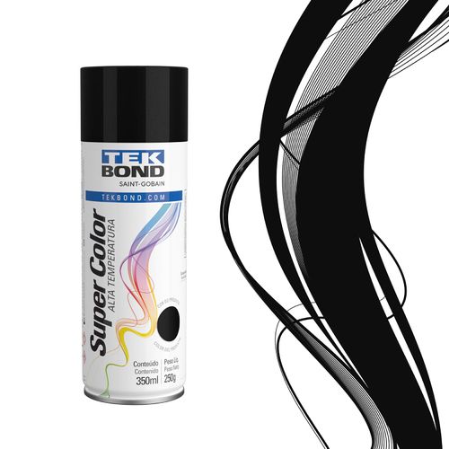 Tinta Spray Metálico Preto 350Ml 250G - Tekbond