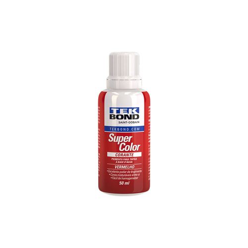 Corante Líquido Super Color 50Ml Vermelho - Tekbond