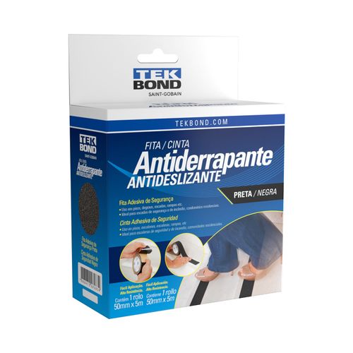 Fita Antiderrapante Preta 50Mm X 5M - Tekbond