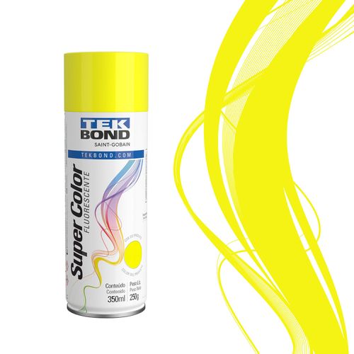 Tinta Spray Fluorescente Amarelo 350Ml /250G - Tekbond
