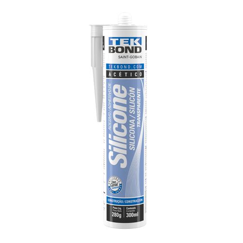 Silicone Acético Transparente 280G - Cartucho - Tekbond