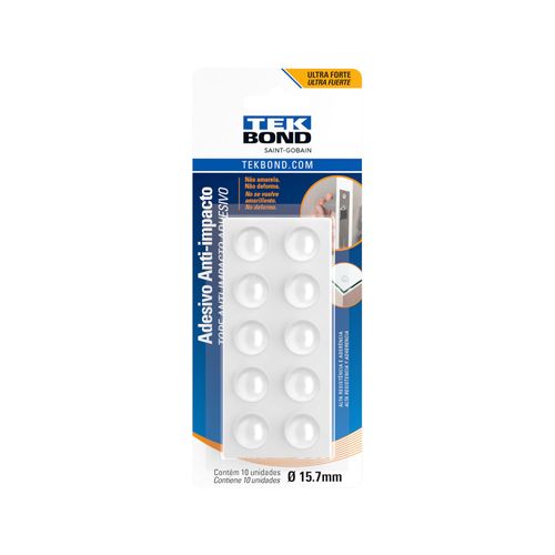 Adesivo Protetor Anti Impacto - Bumper - Gota G 15,7Mm - 10 Unidades - Tekbond