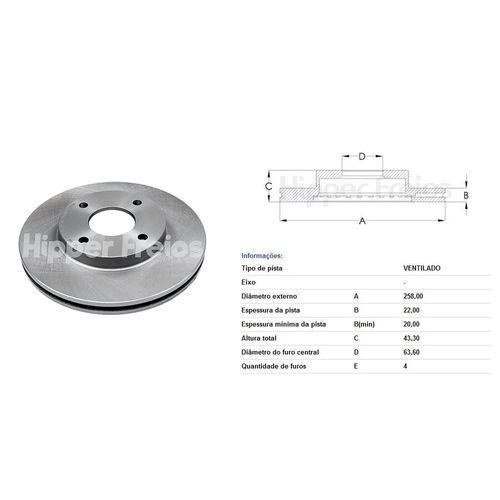 Disco Freio Dianteiro Focus 2000 A 2008 Ventilado