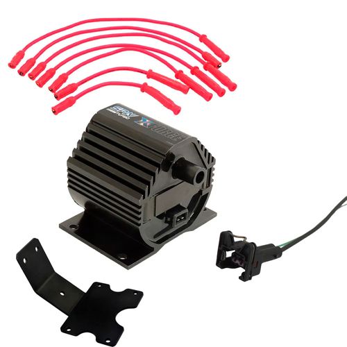 Cabo de vela de silicone 10.4mm SPA para GM Opala 6 cilindros SEM pino + Bobina de ignição de alta performance SPA X-FORCE 60.000 volts