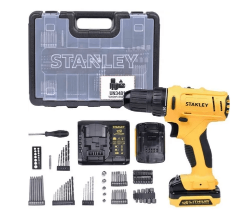 Furadeira Parafusadeira Impacto 12v + Maleta C/100pc Stanley