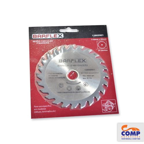 Serra Circular para Madeira Barflex 110mm x 24mm Dentes Corta Madeira Tábua Laminados Compatível Máquinas Portáteis 12805901