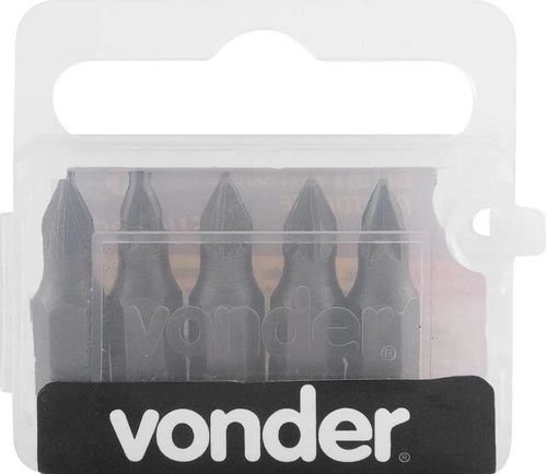 Jogo de Bits Ponteira Pozidrive com Encaixe 1/4 Pol. Nº 1x25 mm - 3538201025 Vonder