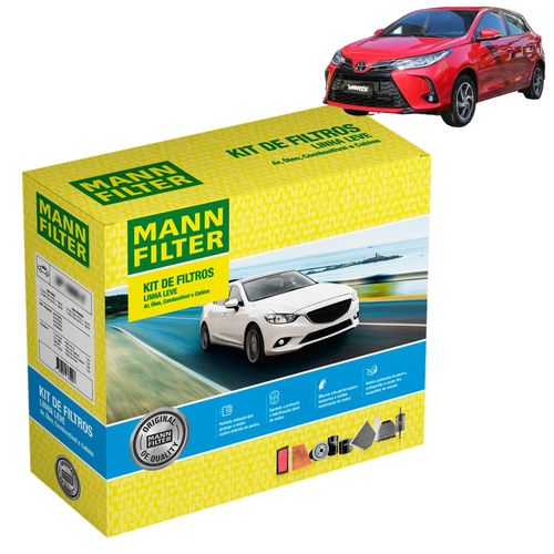Kit de Filtros Mann Filter Yaris 1.3/1.5 16V Flex 2018 em diante