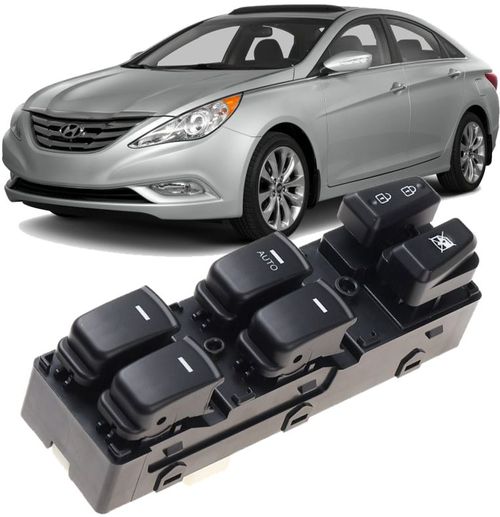Botão do Vidro Eletrico Hyundai Sonata 2.4 16V de 2011 À 2015 - Preto