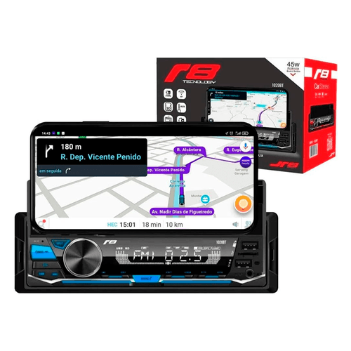 RADIO MP3 USB/BT C/SUPORTE P/CELULAR 1020BT JR8