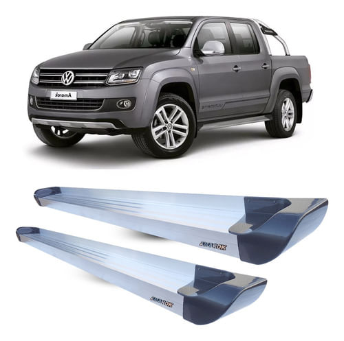 Estribo Amarok C Dupla Plataforma de Alumínio Prata