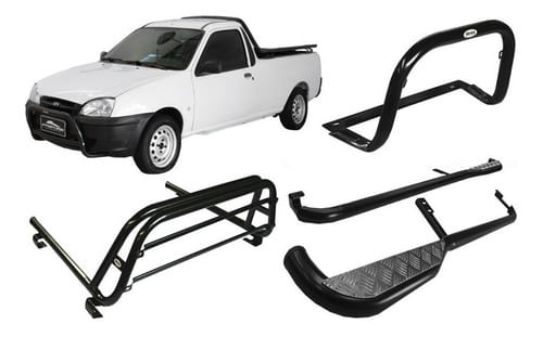 Kit Quebra Mato Estribo Santo Antônio Courier Preto