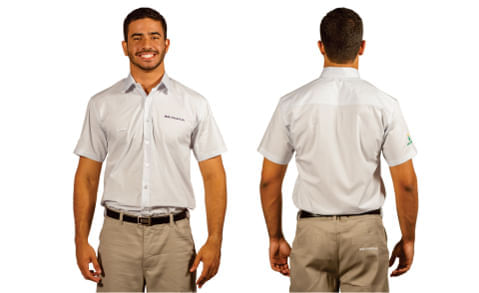 camisa gerente masculina manga curta p   / UN / Brmania