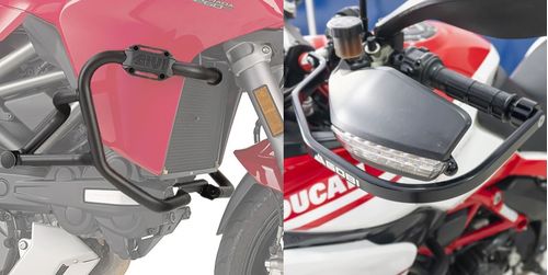 Combo Reforço Protetor Mao Gobi Ducati 950s 2021 / 1200 / 1260 + Protetor Motor Givi Ducati 950s  / 1200 / 1260