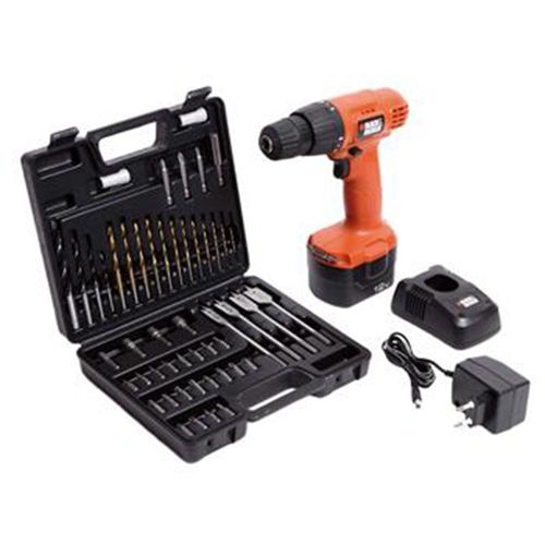 Furadeira Parafusadeira Bateria 12V 3/8 Bivolt Kit C/ 50 Acessorios - Cd121K50-Br - Black&Decker