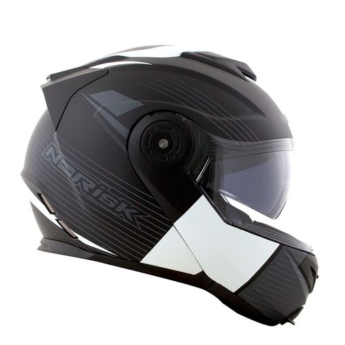 capacete NORISK ROUTE FF345 STROKE PRETO FOSCO/BRANCO