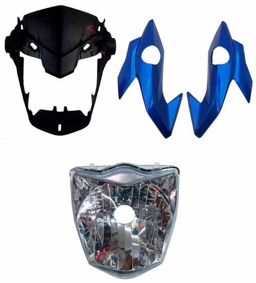 Farol Titan160 Carenagem Farol Abas Laterais Azul