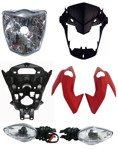 Farol Cg 160 Titan 160 Kit Carenagem Farol Bananinha Suporte Pisca Branco, Preto, Vermelho e Azul