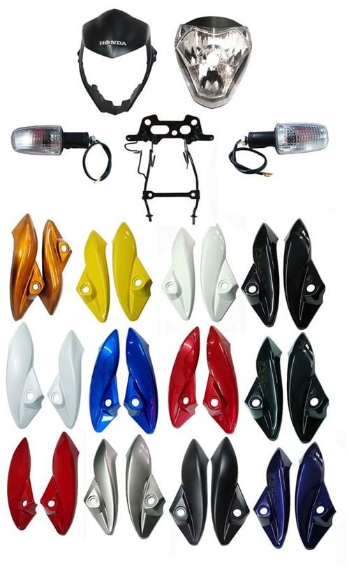 Farol Cb 300 Frontal Logo Prata + Aranha + Pisca Cristal + Bananinha Coloridas