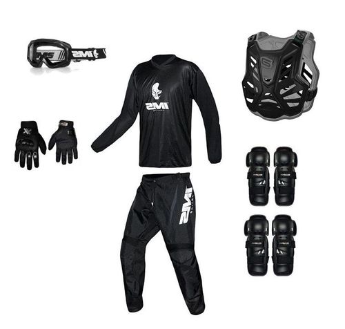 Kit Equipamento Trilha Motocross All Black