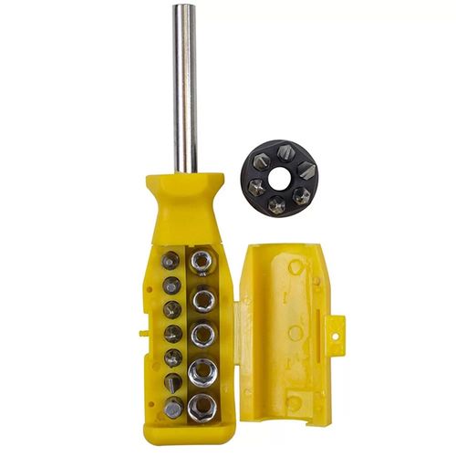 Jogo de Chaves com Bits de Aço Carbono com 18 Peças