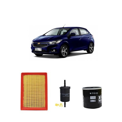 Kit filtros, ar do motor, combustível e óleo lubrificante MANN - Onix 1.4 Flex 2019