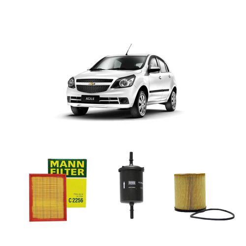 Kit filtros, ar do motor, combustível e óleo lubrificante MANN - Agile 1.4 Flex Econo Flex 2014