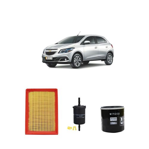 Kit filtros, ar do motor, combustível e óleo lubrificante MANN - Onix 1.4 Flex 2017