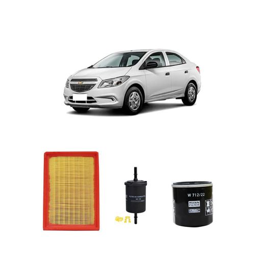 Kit filtros, ar do motor, combustível e óleo lubrificante MANN - PRISMA 1.4 8V Econoflex 2013