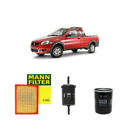 Kit filtros, ar do motor, combustível e óleo lubrificante MANN - Strada 1.4 8v Flex 2017