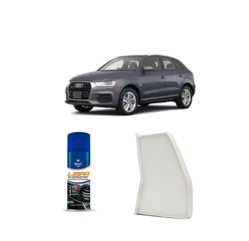 Kit Filtro De Cabine Acp309 Tecfil + Limpa Ar Condicionado Tecbril Audi Q3 2.0l 2012 Em Diante