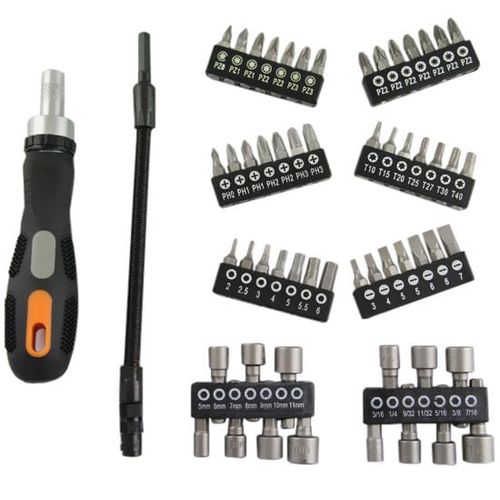 Jogo De Pontas E Soquetes Com Cabo Crv - 58 Peças - Black Jack