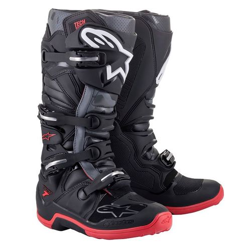 Bota Alpinestars Tech 7 - Preto/Cinza/Vermelho - 42 BR