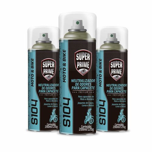 Neutralizador de Odores S104 Super Prime Moto e Bike 200ml - 3 Peças