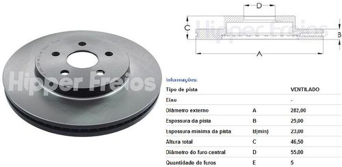 Disco Freio Dianteiro Toyota Corolla 1.8 2.0 2020 Em Diante