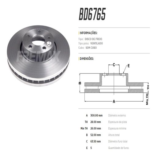 Disco Freio Dianteiro Land Rover Evoque 2.0 2012 Em Diante