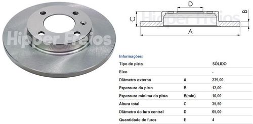 Disco Freio Dianteiro Gol G1 G2 G3 G4 1980 A 2014 Solido