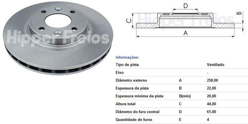 Disco Freio Dianteiro Renault Logan 1.0 16V 1.6 8V 2014