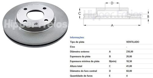 Disco Freio Dianteiro Corsa 1.6 8V 16V 1995 Ventilado